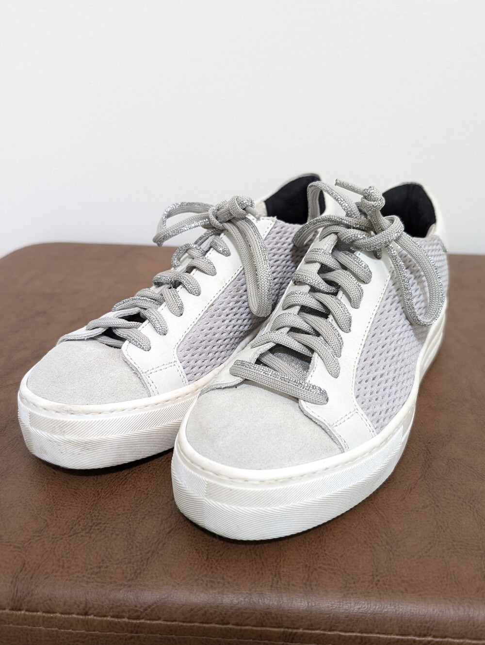 P448 "John" Woven Mesh & Suede Low-Top Sneakers